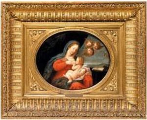The Madonna And Child With Putti by Francesco Albani