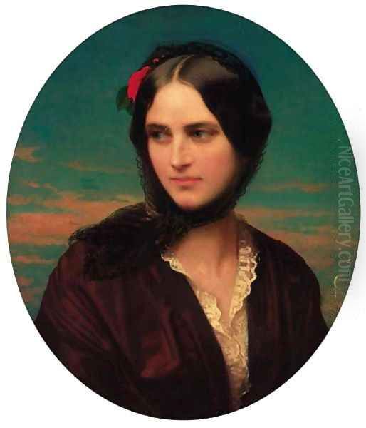 Portrait of a Woman in a black Veil - view 1