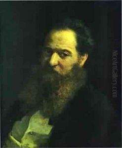 Portrait Of Nikolay O Gay Artists Father 1854 by Nikolai Nikolaevich Ge