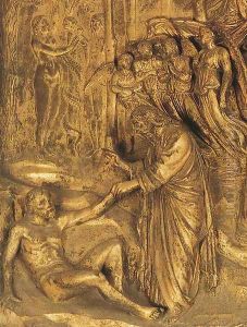 Adam and Eve in the Garden of Eden: The Creation of Adam and Eve by Lorenzo Ghiberti