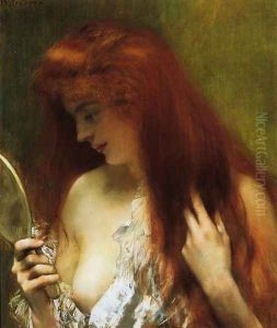 Young Red Head Gooming Herself by Henri Gervex