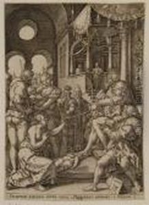 Das Urteil Salomons by Heinrich Aldegrever