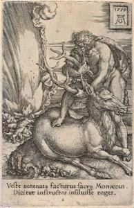 Herkules Und Die Kernyneiische Hindin by Heinrich Aldegrever