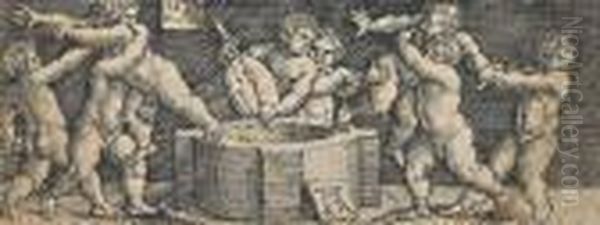 Putti Che Giocano Presso Una Fontana - view 1