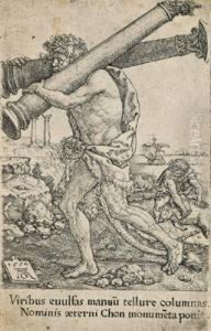Ercole Porta Le Colonne Di Gaza by Heinrich Aldegrever