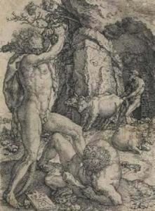 Ercole E Caco by Heinrich Aldegrever
