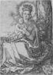 The Virgin And Child At The Foot Of A Tree (the New Hollstein 55) by Heinrich Aldegrever