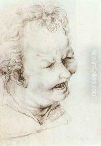 Head of a Shouting Man (2) c. 1520 by Matthias Grunewald (Mathis Gothardt)