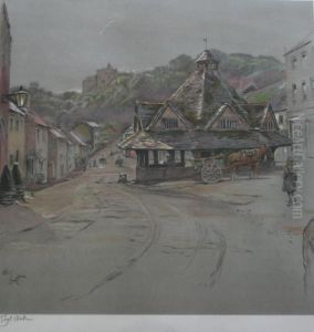 The Yarn Market, Dunster by Cecil Charles Aldin