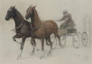 Trotting Horses On A Lightweight Fly Trotting Horses On A Lightweight Fly