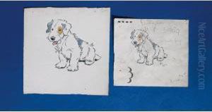 A Study Of A Sealyham Terrier For A Poole Pottery Tile Design