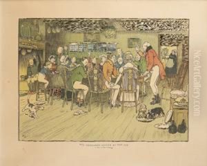 The Christmas Dinner At The Inn by Cecil Charles Aldin