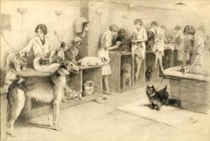 The Dog's Club, Beauchamp Place by Cecil Charles Aldin