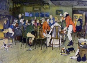 The Christmas Diner At The Inn, Snowed Up On Christmas Eve by Cecil Charles Aldin