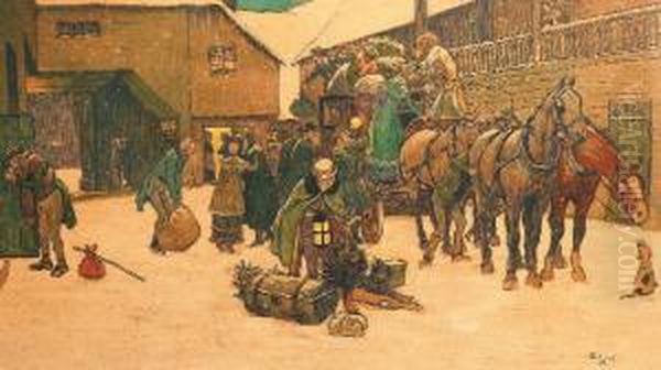 The Christmas Coach, The Arrival At The Inn - view 1