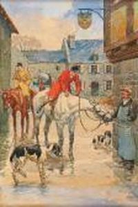 "le Retour A L'auberge, Hotel De L'ecu D'or". by Cecil Charles Aldin
