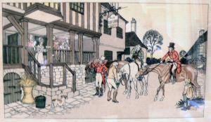 Le Depart Pour La Chasse Et La Halte A L'auberge by Cecil Charles Aldin