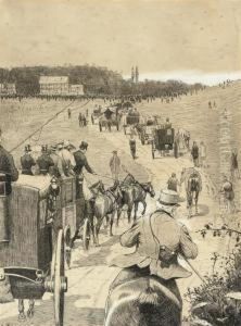 Goodwood Races: Going Onto The Course From Singleton by Cecil Charles Aldin