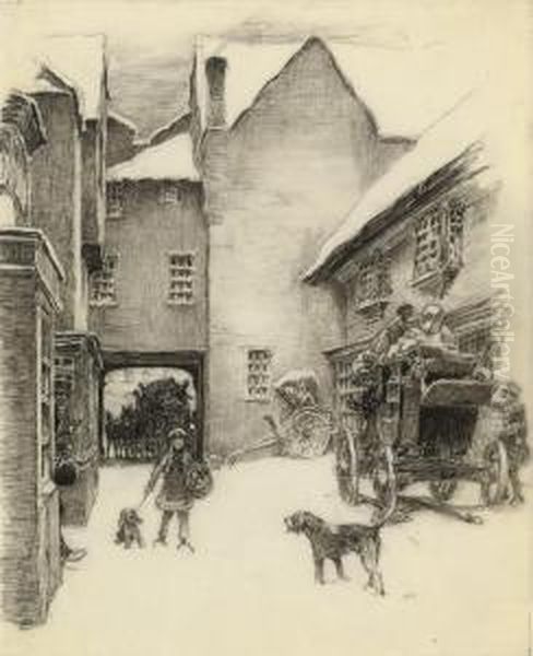 Unpacking The Carriage In A Courtyard Of An Inn - view 1