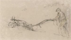 Study Of A Ploughman And Plough, Mallorca Study Of A Ploughman And Plough, Mallorca