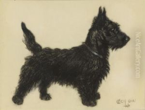 A Scottie Standing To Attention by Cecil Charles Aldin