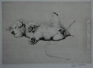 Terrier Reclining by Cecil Charles Aldin