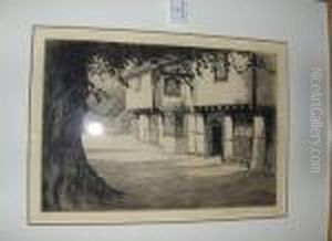 The Bell Inn, Waltham St. Lawrence, Signed Inpencil, No 57/75, Etching by Cecil Charles Aldin