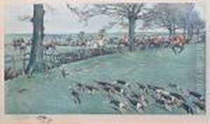 Crossing A Brook; In Full Cry by Cecil Charles Aldin