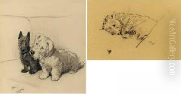 Sleeping Westie And Two Terriers: Two Works - view 1