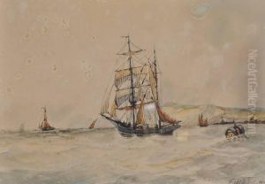 Shipping In The English Channel by Frederick James Aldridge