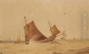 Fishing Boat On Rough Seas by Frederick James Aldridge