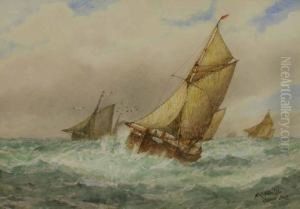Ostende Boats by Frederick James Aldridge
