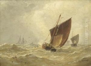 Shipping Off The Coast by Frederick James Aldridge