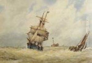 In The English Channel Offselsey Of The Owers by Frederick James Aldridge
