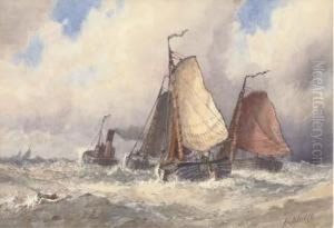 Fishing Vessels Sailing Out From Port