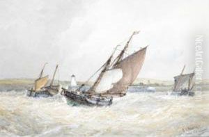 Fishing Boats Making Port by Frederick James Aldridge