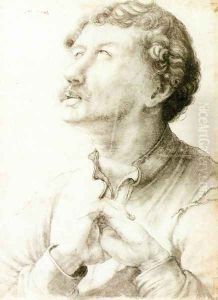 Man Looking Up 1523-24 by Matthias Grunewald (Mathis Gothardt)