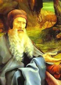 St Anthony Visiting St Paul the Hermit in the Desert detail