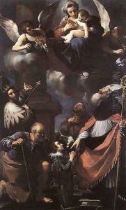 A Donor Presented To The Virgin 1616 by Giovanni Francesco Barbieri