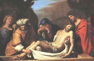 The Entombment Of Christ 1656 by Giovanni Francesco Barbieri