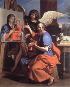 St Luke Displaying a Painting of the Virgin 1652-53 by Giovanni Francesco Barbieri
