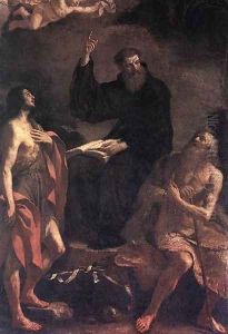 St Augustine St John The Baptist And St Paul The Hermit by Giovanni Francesco Barbieri