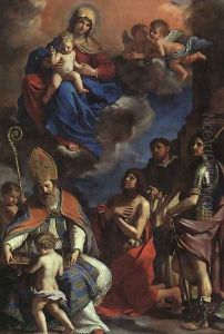 The Patron Saints Of Modena 1651-52 by Giovanni Francesco Barbieri