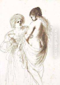 Bathsheba attended by her maid by Giovanni Francesco Barbieri