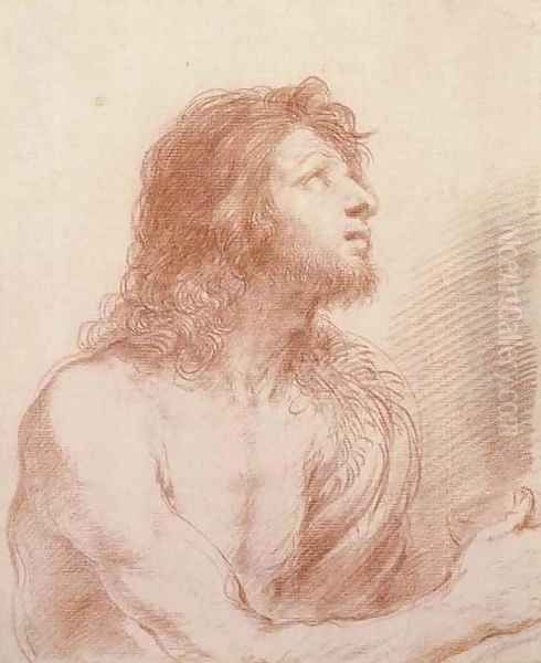 Saint John the Baptist, half-length, looking up to the right, holding a bowl - view 1