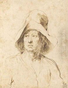A man in a hat looking to the left, bust-length