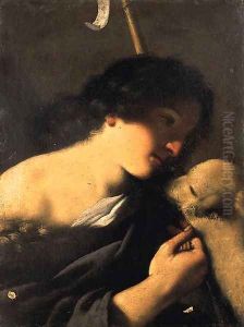 Saint John the Baptist 2 by Giovanni Francesco Barbieri