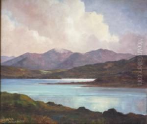 Lake And Mountain Landscape, West Of Ireland by Douglas Alexander