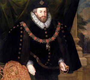 Portrait Of Sir Christopher Hatton by Marcus The Younger Gheeraerts
