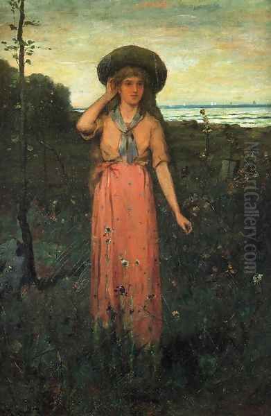 Picking Flowers by the Sea - view 1